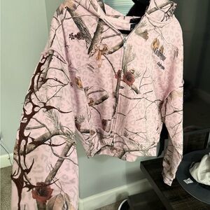 Civil regime NWT leopard Pink Camouflage full  Zip-Up Hoodie